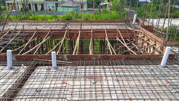 Floor slabs are under construction at a construction site photo