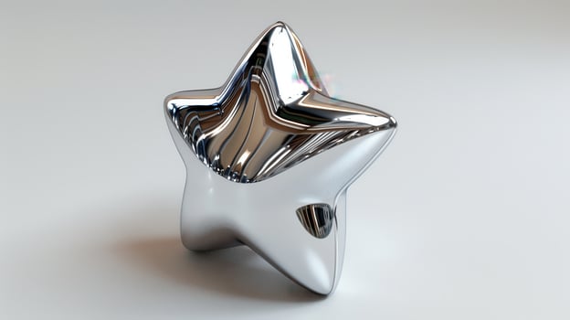 Shiny Star-Shaped Decorative Object Displayed on a Bright White Surface in Modern Interior Setting. photo