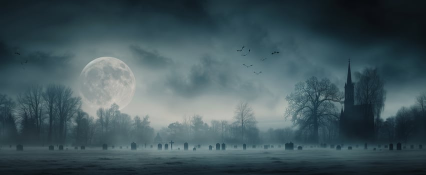 Spooky Church Under Moonlight photo