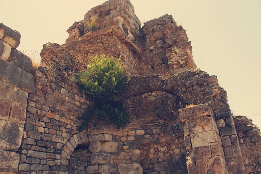 ancient ruins of the ancient Roman theater in Miletus, Turkey photo