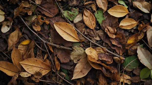 Exploring the Beauty of Fallen Leaves in a Forest Setting photo