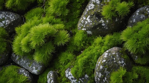 Discover the Enchanting Beauty of Green Moss Growing on Rocks - Nature's Serene Masterpiece photo