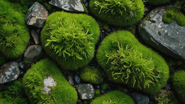 Discover the Enchanting Beauty of Green Moss Growing on Rocks - Nature's Serene Masterpiece photo