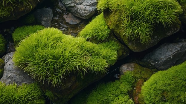 Discover the Enchanting Beauty of Green Moss Growing on Rocks - Nature's Serene Masterpiece photo