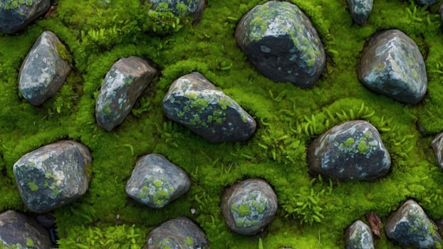 Discover the Enchanting Beauty of Green Moss Growing on Rocks - Nature's Serene Masterpiece photo