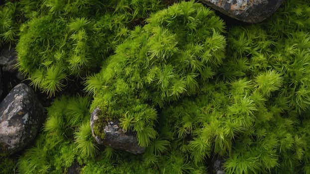 Discover the Enchanting Beauty of Green Moss Growing on Rocks - Nature's Serene Masterpiece photo