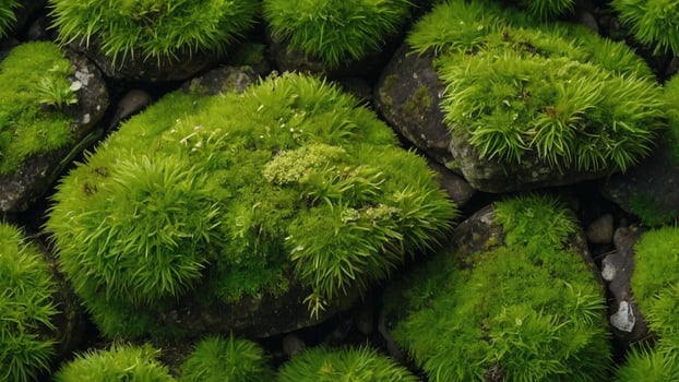 Discover the Enchanting Beauty of Green Moss Growing on Rocks - Nature's Serene Masterpiece photo