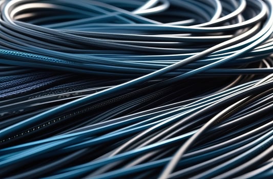 Close-up of blue cables , abstract background photo