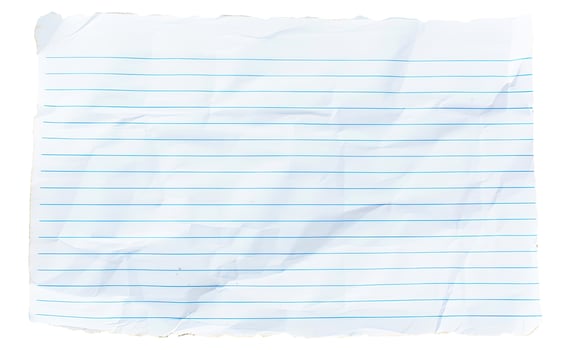 Lined Paper, Isolated on White photo