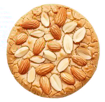 Cookie with Almonds Nuts, Isolated on White photo