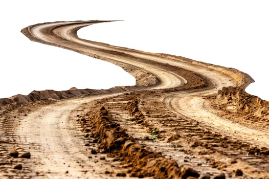 Dirt Road, Isolated on White photo