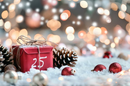 Christmas Gift Box With Number 25 photo