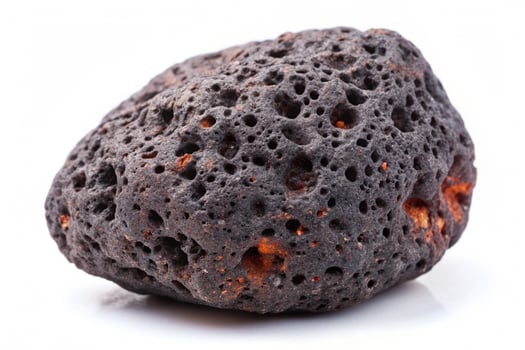 Lava stone isolated on white background photo