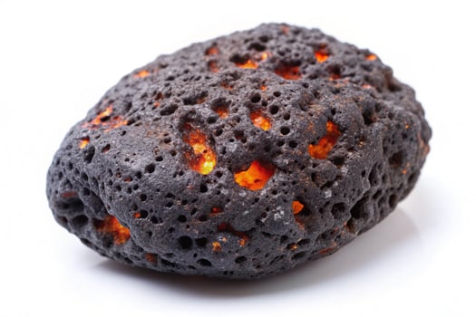Lava stone isolated on white background photo