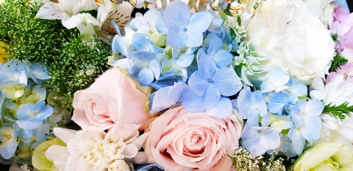 Close up beautiful flower bouquet blooming. Beauty of Nature, Plant, Celebration and Valentine day concept. photo