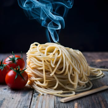 White plate pasta photo