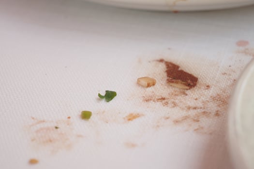 foods spilled over the breakfast table. photo