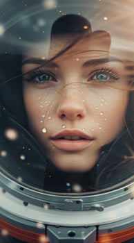 Woman Gazing Out of Spacesuit Visor photo