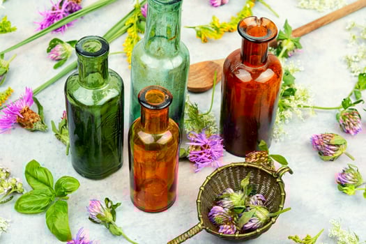 Healing herbs, herbal medicine. photo
