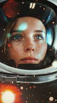 Woman Gazing Through Space Helmet photo