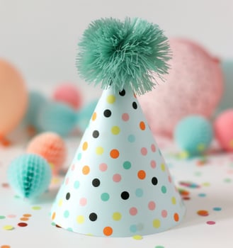 Colorful Polka Dot Party Hat photo