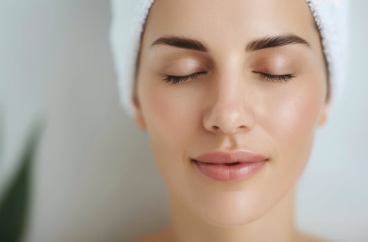 Woman Receiving Facial Massage photo