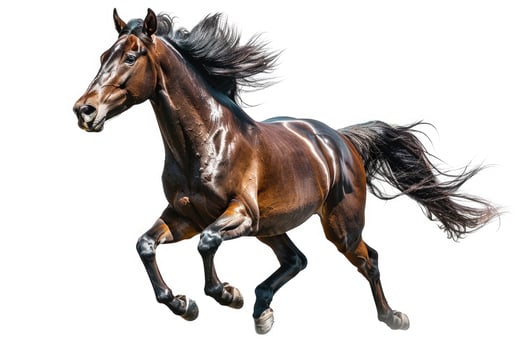 A horse galloping in full stride. photo