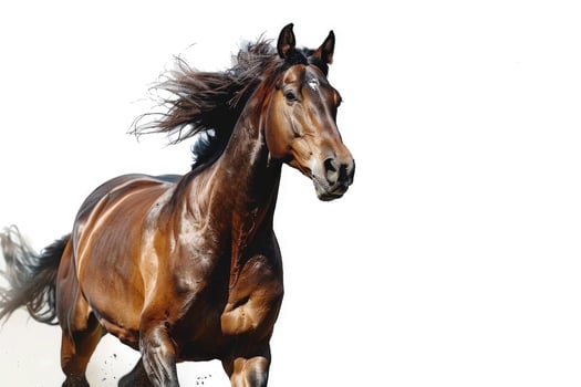 A horse galloping in full stride. photo