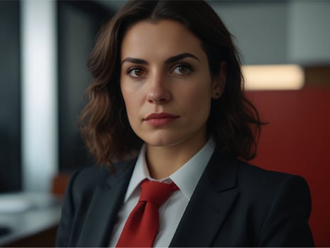 Beautiful Business woman in Red Suit photo