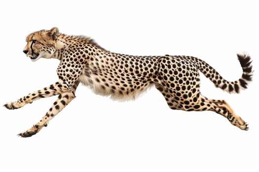 A cheetah sprinting in full stride. photo