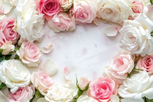 A delicate rose border with an empty space for your design. photo