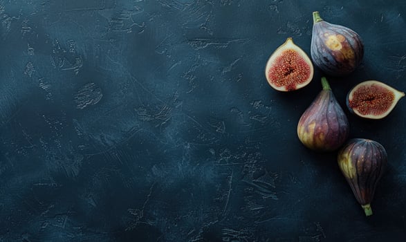 Figs on a dark slate background photo