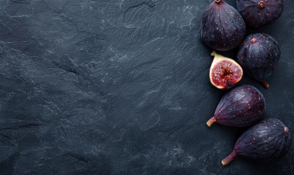 Figs on a dark slate background photo
