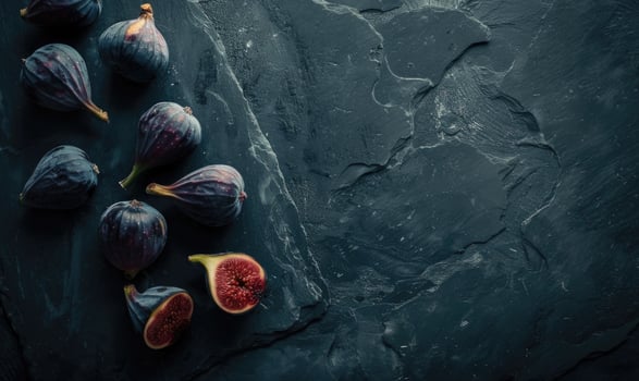 Figs on a dark slate background photo