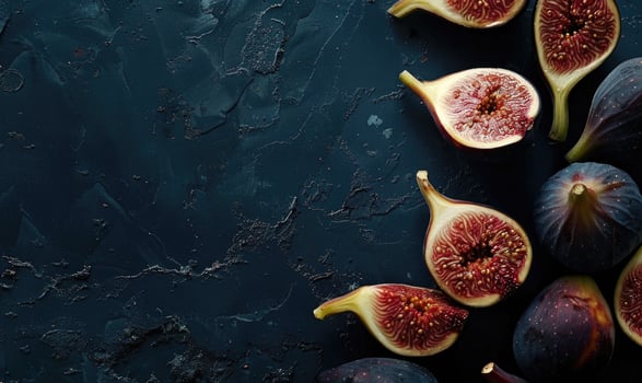 Figs on a dark slate background photo