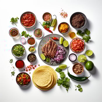 A large plate with various ingredients on it photo