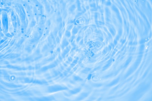 Abstract transparent water shadow surface texture natural ripple on blue background photo