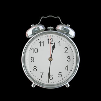 12h 31m AM or PM Vintage Steel Alarm Clock photo