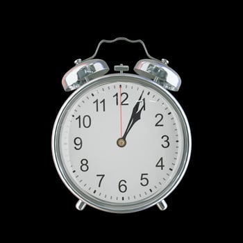 01h 04m AM or PM Vintage Steel Alarm Clock photo