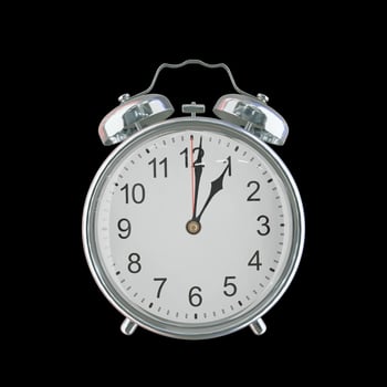 01h 01m AM or PM Vintage Steel Alarm Clock photo