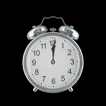 12h 01m AM or PM Vintage Steel Alarm Clock photo