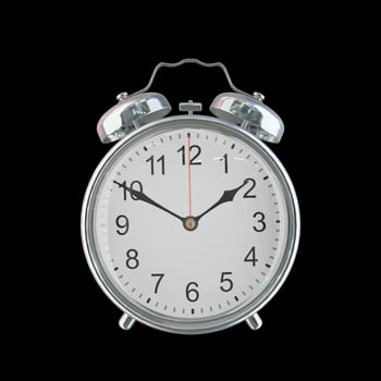 01h 50m AM or PM Vintage Steel Alarm Clock photo