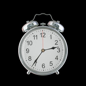 2h 36m PM or AM Vintage Steel Alarm Clock photo