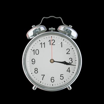 3h 17m PM or AM Vintage Steel Alarm Clock photo