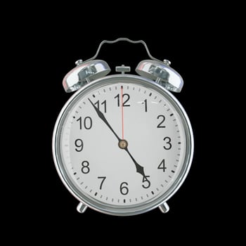 4h 54m PM or AM Vintage Steel Alarm Clock photo