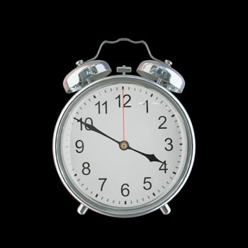 3h 50m PM or AM Vintage Steel Alarm Clock photo