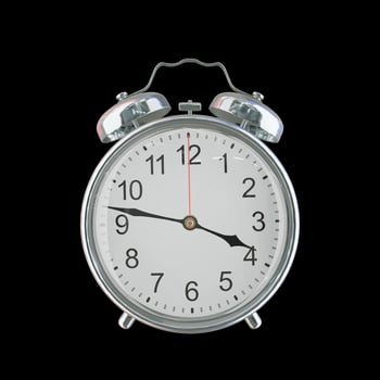 3h 47m PM or AM Vintage Steel Alarm Clock photo