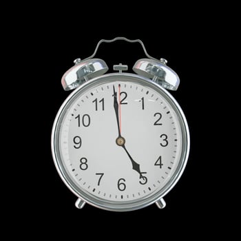 4h 59m PM or AM Vintage Steel Alarm Clock photo