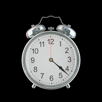 4h 22m PM or AM Vintage Steel Alarm Clock photo