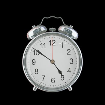 4h 51m PM or AM Vintage Steel Alarm Clock photo